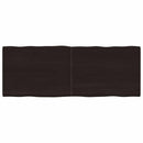 bordplade 160x60x(2-4) cm naturlig kant behandlet træ mørkebrun