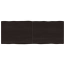 bordplade 160x60x(2-4) cm naturlig kant behandlet træ mørkebrun
