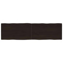 bordplade 180x50x(2-4) cm naturlig kant behandlet træ mørkebrun