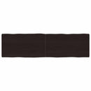 bordplade 180x50x(2-6) cm naturlig kant behandlet træ mørkebrun