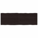 bordplade 180x60x(2-4) cm naturlig kant behandlet træ mørkebrun