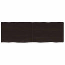 bordplade 180x60x(2-4) cm naturlig kant behandlet træ mørkebrun