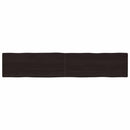 bordplade 200x40x(2-4) cm naturlig kant behandlet træ mørkebrun
