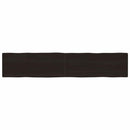 bordplade 200x40x(2-6) cm naturlig kant behandlet træ mørkebrun