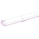 bordplade 200x40x(2-6) cm naturlig kant behandlet træ mørkebrun