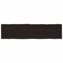 bordplade 200x50x(2-4) cm naturlig kant behandlet træ mørkebrun