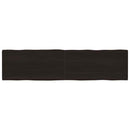 bordplade 200x50x(2-6) cm naturlig kant behandlet træ mørkebrun