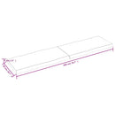 bordplade 200x50x(2-6) cm naturlig kant behandlet træ mørkebrun