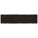 bordplade 200x50x(2-6) cm naturlig kant behandlet træ mørkebrun