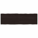 bordplade 200x60x(2-4) cm naturlig kant behandlet træ mørkebrun