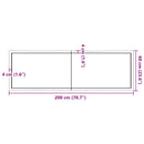 bordplade 200x60x(2-4) cm naturlig kant behandlet træ mørkebrun