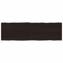 bordplade 200x60x(2-6) cm naturlig kant behandlet træ mørkebrun