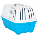 transportbur til kæledyr 48x31,5x33 cm polypropylen hvid og blå