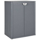 opbevaringsskab til haven 65x45x88 cm polyrattan grå