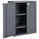opbevaringsskab til haven 65x45x88 cm polyrattan grå