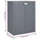 opbevaringsskab til haven 65x45x88 cm polyrattan grå