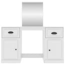 makeupbord med spejl 130x50x132,5 cm hvid