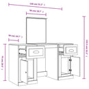 makeupbord med spejl 130x50x132,5 cm hvid