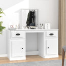 makeupbord med spejl 130x50x132,5 cm hvid