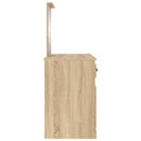 makeupbord med spejl 130x50x132,5 cm brun sonoma-eg