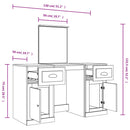 makeupbord med spejl 130x50x132,5 cm brun sonoma-eg
