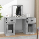 makeupbord med spejl 130x50x132,5 cm betongrå