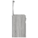 makeupbord med spejl 130x50x132,5 cm grå sonoma-eg