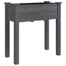 plantekasse med foring 71x37x76 cm massivt fyrretræ grå