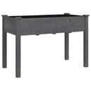 plantekasse med foring 118x59x76 cm massivt fyrretræ grå