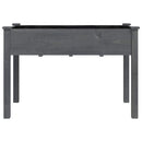 plantekasse med foring 118x59x76 cm massivt fyrretræ grå