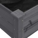 plantekasse med foring 118x59x76 cm massivt fyrretræ grå