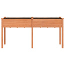 plantekasse med foring 161x45x76 cm massivt fyrretræ brun