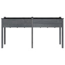 plantekasse med foring 161x45x76 cm massivt fyrretræ grå
