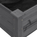 plantekasse med foring 161x45x76 cm massivt fyrretræ grå