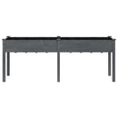 plantekasse med foring 203x53x76 cm massivt fyrretræ grå
