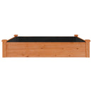 højbed med foring 120x120x25 cm massivt fyrretræ brun