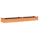 plantekasse med foring 240x45x25 cm massivt fyrretræ brun