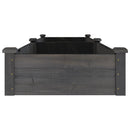 plantekasse med foring 240x60x25 cm massivt fyrretræ grå