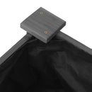 plantekasse med foring 240x60x25 cm massivt fyrretræ grå