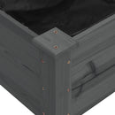 plantekasse med foring 240x60x25 cm massivt fyrretræ grå