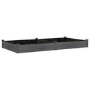 plantekasse med foring 240x120x25 cm massivt fyrretræ grå