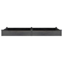 plantekasse med foring 240x120x25 cm massivt fyrretræ grå