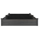 plantekasse med foring 240x120x25 cm massivt fyrretræ grå