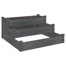 højbed 120x120x56 cm massivt fyrretræ grå