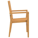 stabelbare havestole 2 stk. 56,5x57,5x91 cm massivt teaktræ