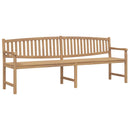 havebænk 228x59,5x90 cm massivt teaktræ