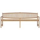 havebænk 228x59,5x90 cm massivt teaktræ