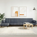 L-formet sovesofa 275x140x70 cm velour mørkegrå