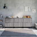 skænke 3 stk. 60x35x70 cm konstrueret træ grå sonoma-eg