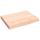 bordplade til badeværelse 40x30x(2-4) cm massivt træ ubehandlet